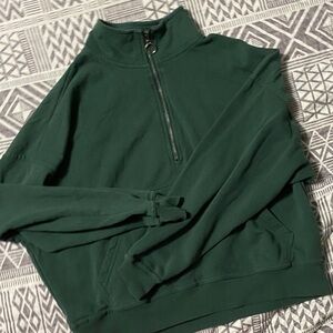 Women’s Green Half-Zip Sweater